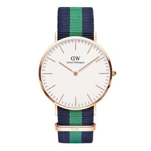 Daniel Wellington Navy and Green Strap Watch